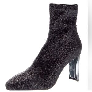 Anthropologie NWT Lola Cruz Gray Glitter Sock  Boots Fun Comfortable Hollidays🌈